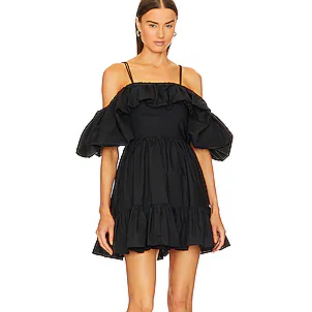 NWOT Ulla Johnson Women’s Black Lila cold-shoulder Mini Dress in a size 00